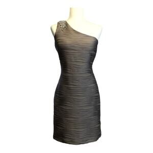 NWT Night Way Collections One Taupe Shoulder Cocktail Dress Size 12 U0410